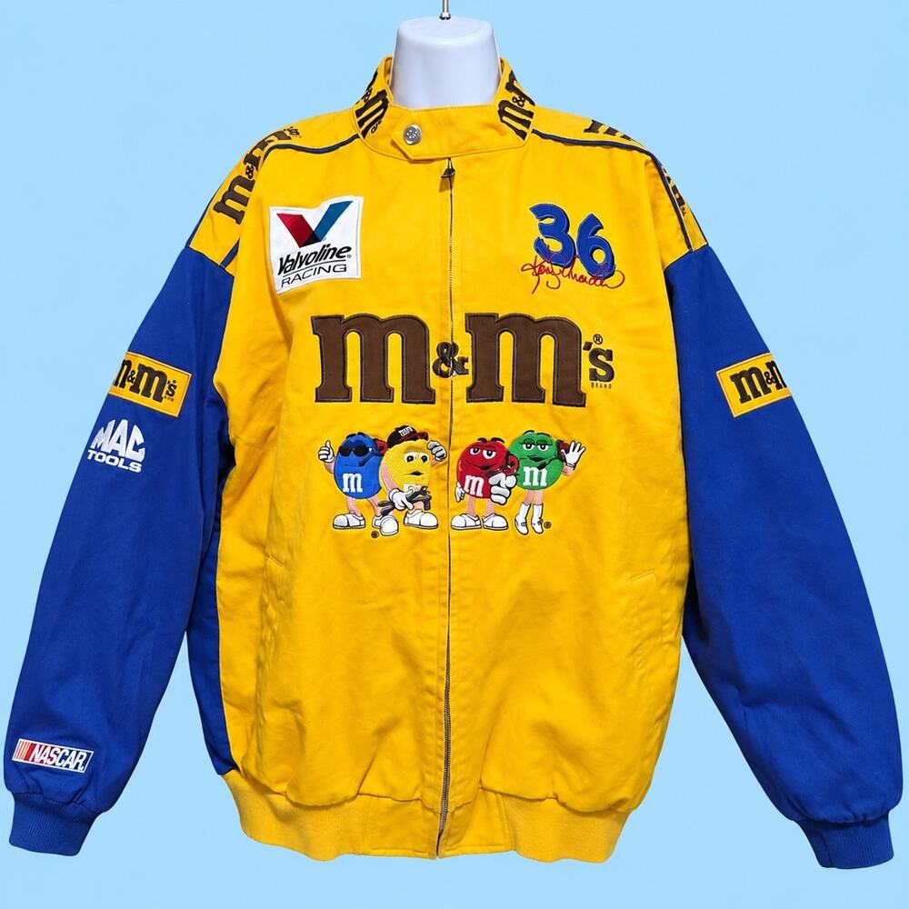Chase Authentics M&Ms Racing NASCAR #36 Ken Schrader Jacket Men's XL Vintage